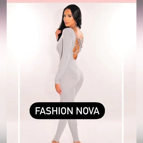 Ribbed, long sleeve cat suit - Picture 2 of 5